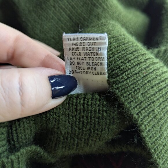 Croft & Barrow Leaf Patterned Green Knit Button Front Cardigan Women's Size XL - Picture 10 of 14